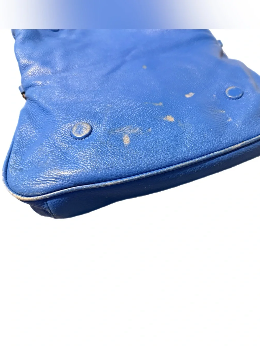 TORY BURCH Bright Blue Pebbled Leather 2 Way Shoulder Bag with Gold Logo - Picture 9 of 16
